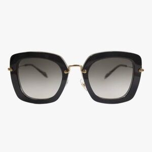 MIU MIU SMU07O KAY-0A7 Retro Sunglasses Black/ Gold